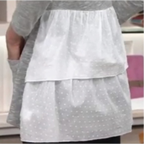 LOGO by Lori Goldstein Top w/Tiered Swiss Dot Back Detail ~ XS / Extra Small - Picture 2 of 7